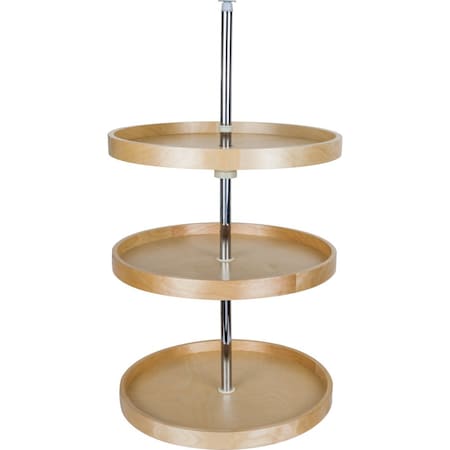 Hardware Resources 18" Round Three-Shelf Banded Wood Lazy Susan Set BLSR2318-SET